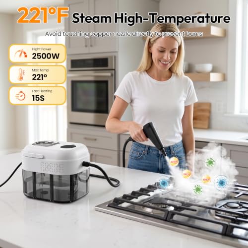 Handheld Steam Cleaner with 6 Adjustable Settings for Home & Car Cleaning