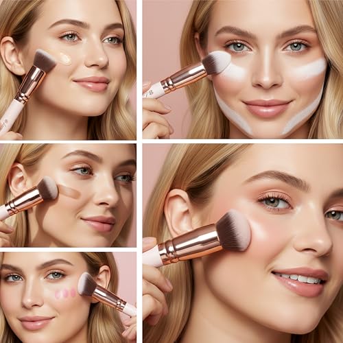 Lamora Makeup Brush Set - 10 Professional Face & Eye Brushes, Cruelty-Free
