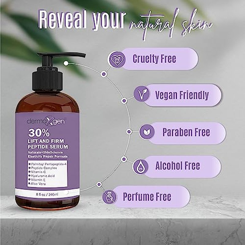 Lift & Firm 30% Peptide Serum for Face ? Anti-Aging Serum with Vitamin C, E, Matrixyl 3000, Aloe Vera & Hyaluronic Acid ? Multi-Peptide Formula to Lift, Firm & Rejuvenate Skin (8 fl oz)