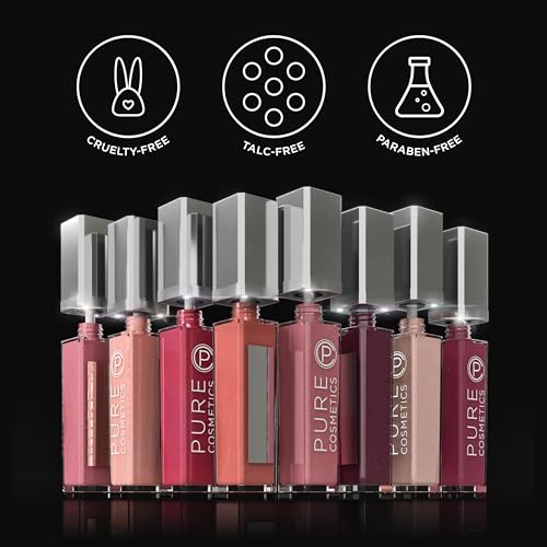 LED Light-Up Lip Gloss with Moisturizing Ingredients & Mirror - Non-Sticky Hydrating Lip Gloss in Buff