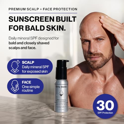 Tinted Mineral Sunscreen SPF 30 for Scalp & Face - Broad Spectrum, No White Cast, 1.7 Fl Oz