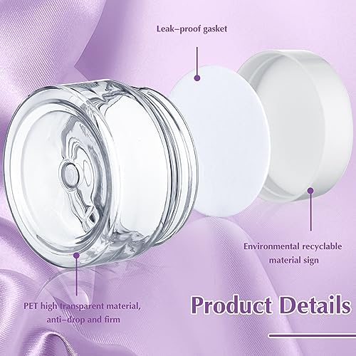 SATINIOR 100 Pcs Plastic Jars with Lids Small Containers Lids Wide Mouth Small Plastic Containers for Lotion Cream Rhinestones Body Butters Travel Storage(4 oz,White)