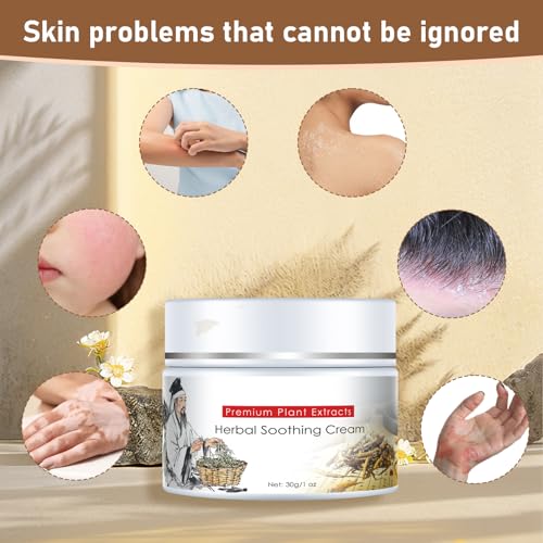 All Natural Herbal Soothing Cream, Chinese-Herbal Relief Balm for Body Care, Ointment for Relieves Dry Skin, Soothing Skin | Relieves Itching, Rich in Menthol, Calendula & Dendrobium