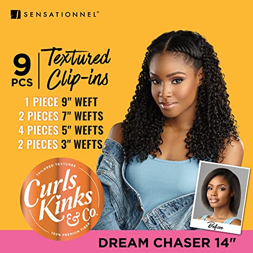 Sensationnel Curls Kinks & Co Clip-In Hair Extensions 14 Inch Jet Black