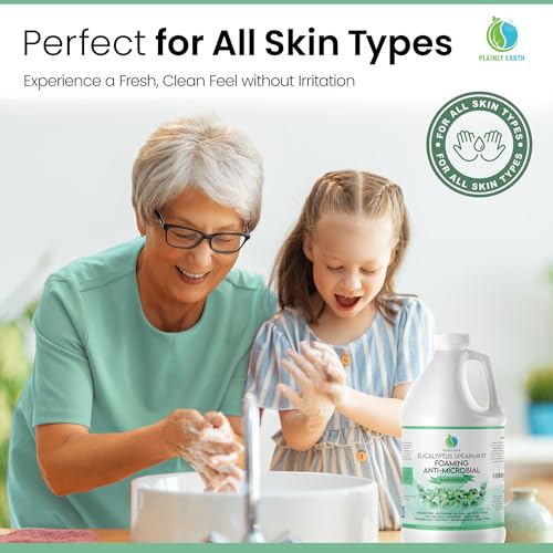 Eucalyptus Spearmint Hand Soap Refill 64 oz - Gentle Foaming Liquid, Antibacterial & Moisturizing, Safe for Skin - Variation of THIS listing