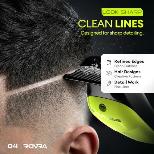 ROVRA Cordless T-Blade Trimmer for Men, Zero-Gap Line Up & Edge