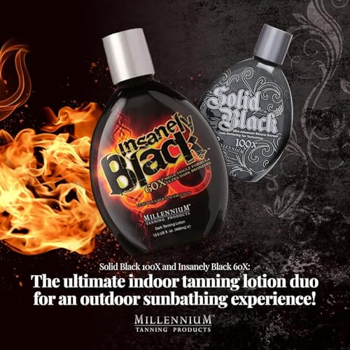 LOT OF(2) Millennium Tanning Products SOLID BLACK & INSANELY BLACK 13.5 oz