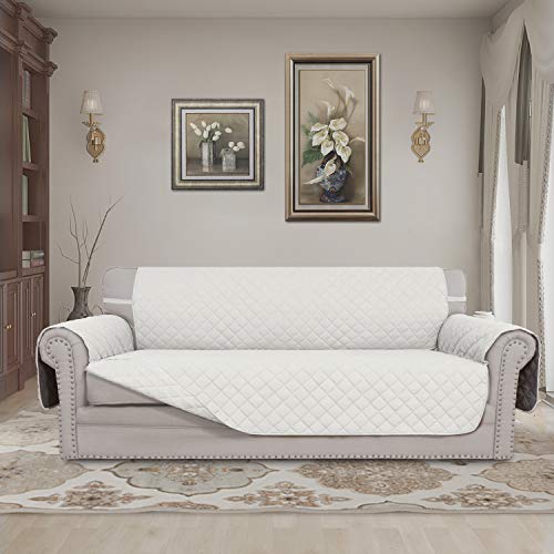 Easy-Going Reversible Couch Cover for 4 Seater Sofa - Ivory, XX-Large Sofa