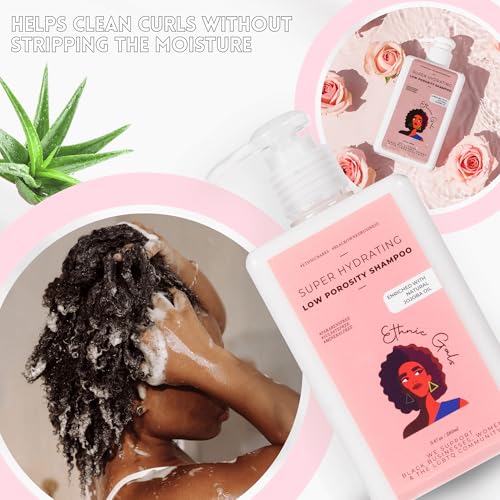 Ethnic Gals Low Porosity Shampoo - 1-Pack Hydrating & Moisture-Locking for Curly Hair