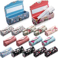 16 Pcs Operation Christmas Items Bulk Lipstick Case with Mirror Ladies Floral Portable Lipstick Case Cosmetic Storage Kit Makeup Travel Cases Organizer Bag for Christmas Bags Stuffers