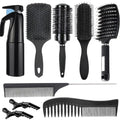 Black Curly Hair Brush Set for Women - Detangling & Styling Tools
