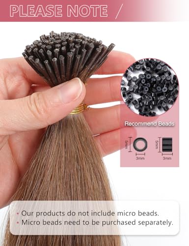 I Tip Hair Extensions 200g/200s - 26 Inch Brown Synthetic Straight for Women - Variation of 26 Inch / Brown