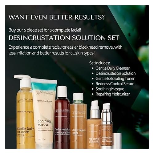RD Alchemy - Desincrustation Solution + 2 Piece Blackhead Extractor Tools to Open pores, Soften blackheads and Make extractions Easier. for Home or Professional spas.