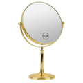 Ohotecy 8" Dual-Sided Tabletop Makeup Mirror with 10x Magnification - Chrome Finish, Variation: Gold