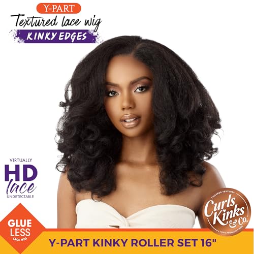Kinky Edges Wig - 16 Inch Synthetic Kinky Roller Set Dark Brown - Sensationnel