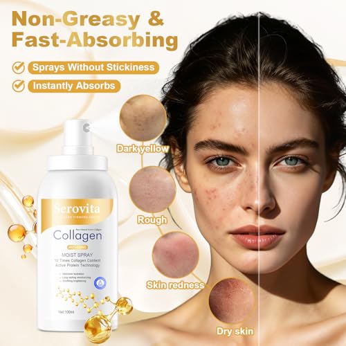 Serovita Collagen Spray 2-Pack - Hydrating Anti-Aging Face & Body Moisturizer