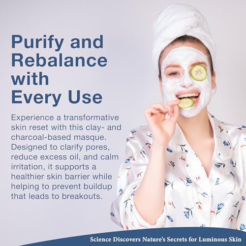 Lira Clinical ICE Refining Masque - Acne & Oil Control Kaolin Clay Mask with Niacinamide & Salicylic Acid - Calm Skin & Refine Pores with Collagen Peptides & Plant Stem Cells - 2 fl oz