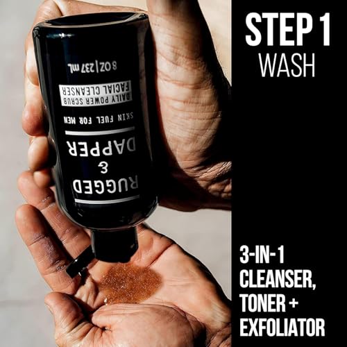 RUGGED & DAPPER Daily Duo Skincare Set for Men | Includes Age + Damage Defense Moisturizer & Daily Power Scrub Face Wash