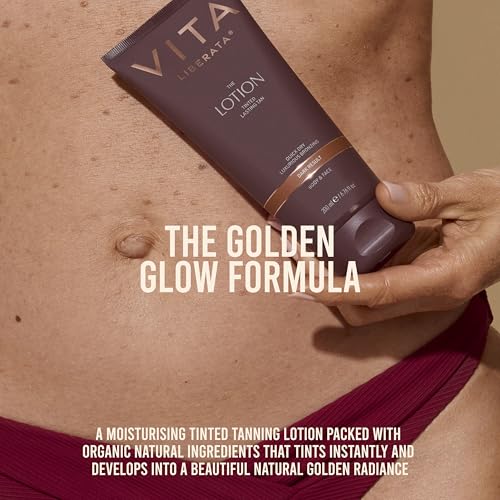 Vita Liberata Fabulous Gradual Tanning Lotion Medium - Tinted, Natural Look, Face & Body, Quick Dry, Hyaluronic Acid, 6.76 fl oz