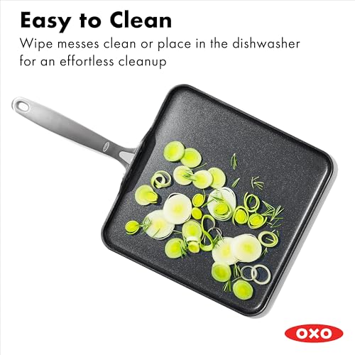 11-Inch Non-Stick Griddle Pan with Ceramic Coating, Hard-Anodized, Dishwasher Safe