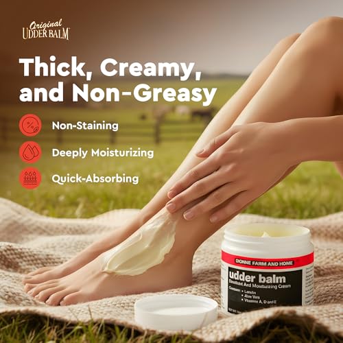 Dionne Farm and Home Udder Balm ? Made in USA ? Lanolin Healing Skin Care Cream for Dry, Cracked Hands ? Non-Greasy Working Hands Cream & Body Moisturizer for Dry Skin Relief, 16 Fl Oz Jar