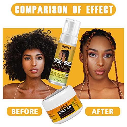 Strong Hold Braiding Gel & Edge Tamer Kit with Hair Oil - Pineapple 14pcs