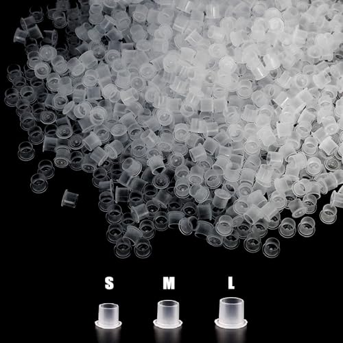 Tattoo Ink Cup Caps Set - Mixed Size 1000pcs with Base for Tattoo Supplies (Variation: CSTA-226A-226B-226C-1000pcs)