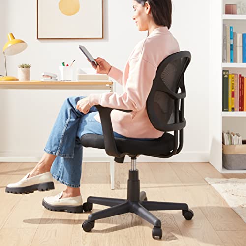 Breathable Mesh Mid-Back Office Chair with Armrests and Lumbar Support