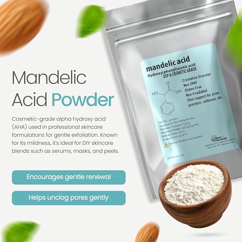 Mandelic Acid Powder 99.9% Pure Cosmetic Grade for DIY Skincare - 4oz