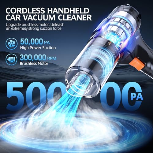 Cordless Car Vacuum Cleaner with Dual Batteries - Ink Black