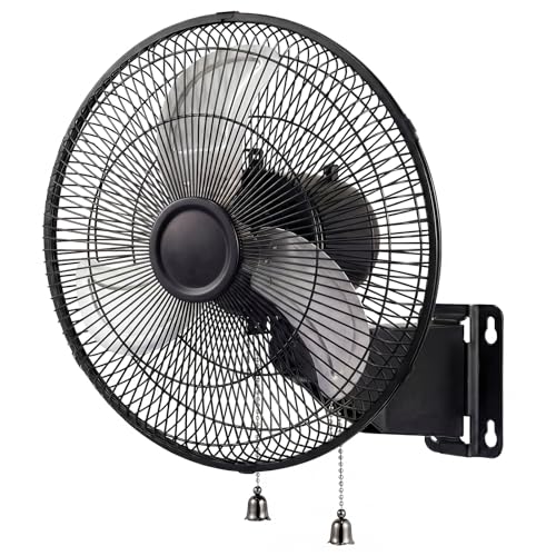 ZMRTDWO 18 Inch Oscillating Wall Mount Fan 3 Speed High Velocity Cooling