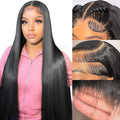 Human Hair Lace Front Wigs 26 Inch 13x6 HD Transparent Lace Natural Color 200 Density