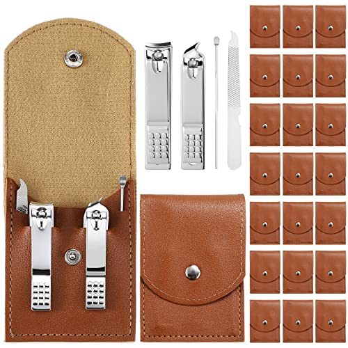 Lasnten 24-Piece Manicure & Pedicure Nail Clipper Set - Brown, 4-in-1