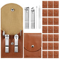 Lasnten 24-Piece Manicure & Pedicure Nail Clipper Set - Brown, 4-in-1