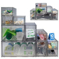 10 Pack Acrylic Storage Drawers Plastic Drawers Storage Clear Stackable Display Bins for Fridge Organizers Small Plastic Drawer for Makeup Organizers Cosmetic Display Case