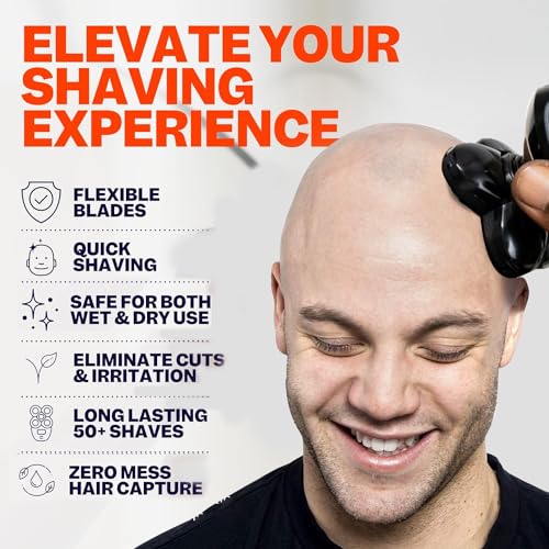 Pro Head Shaver Replacement Blades Compatible with Microtouch Titanium Head Shaver,Precision Electric Shaving for Bald Men. (4 Pack)