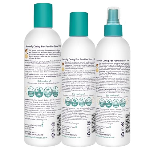 Kids Curly Hair Shampoo Conditioner & Styling Spray Gel 9.33 Fl Oz Pack of 3