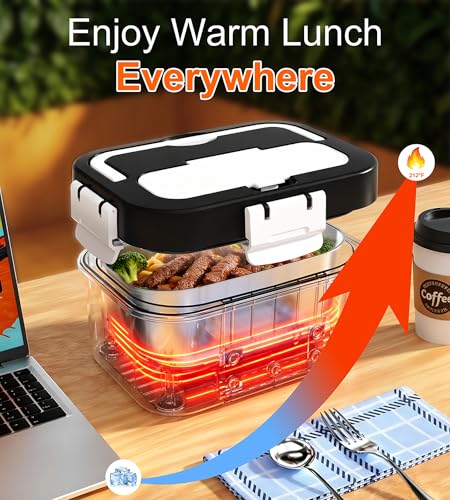 Cordless Electric Lunch Box with 6.7 Cup Capacity & Smart Timer