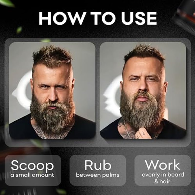 BAHAWAT Hair & Beard Butter for Men Leave-in Conditioner - Barbershop scent - Strengthen & Soften? Made in USA -Organic Natural Ingredients | The Best Beard Butter - 2 oz.
