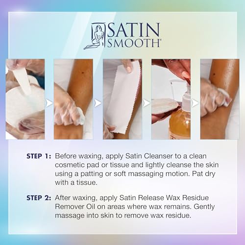 Satin Smooth Post Wax Oil & Pre Wax Cleanser Duo - 16 fl oz (Pack of 2) for Hair Removal Care