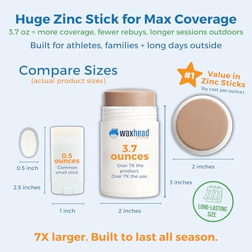 Waxhead Tinted Sunscreen For Face, Zinc Oxide, SPF Lip Balm SPF, Lip Sunscreen For Lips