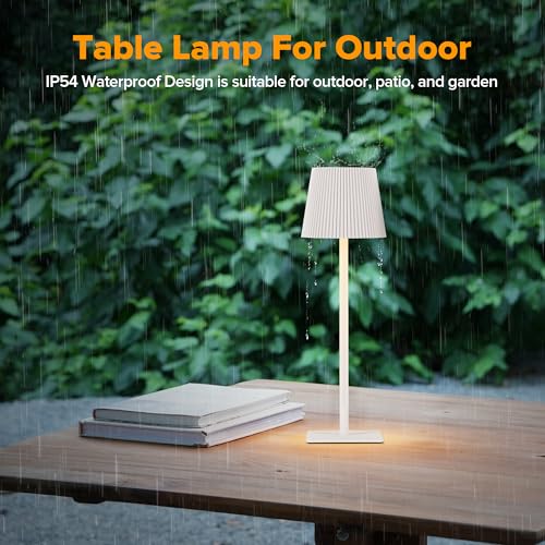 Cordless Table Lamp 4 Pack - Rechargeable Battery, Adjustable Heights, Waterproof, Touch Dimming, White