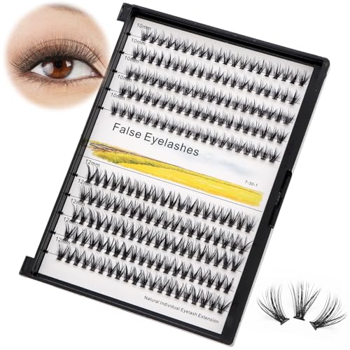 ¡æVayator 10-18mm Mixed Tray Mink Eyelash Extension Natural 3D Russian Volume Faux Eyelashes Individual 20D/30D/40D/50D To Choose 200pcs Clusters Lashes Makeup (20D-10mm+12mm Mixed)