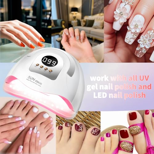 380W UV LED Nail Lamp with 81 Beads, Fast Curing Gel Polish, 4 Timer Settings