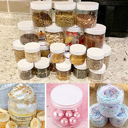 72 Pack Travel Cosmetic Containers Set - 2oz Jars + 3/5/10g Sample Jars with Lids & Labels