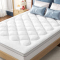 White Queen Mattress Topper 3 Inch Thick Viscoelastic Bamboo Bed Pad