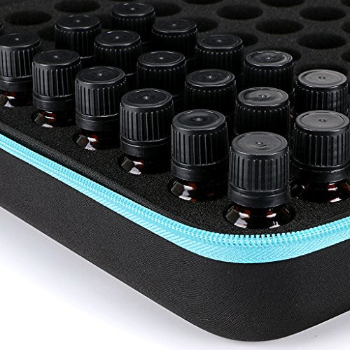 Hipiwe Blue Essential Oil Carrying Case for 5ml, 10ml, 15ml Bottles