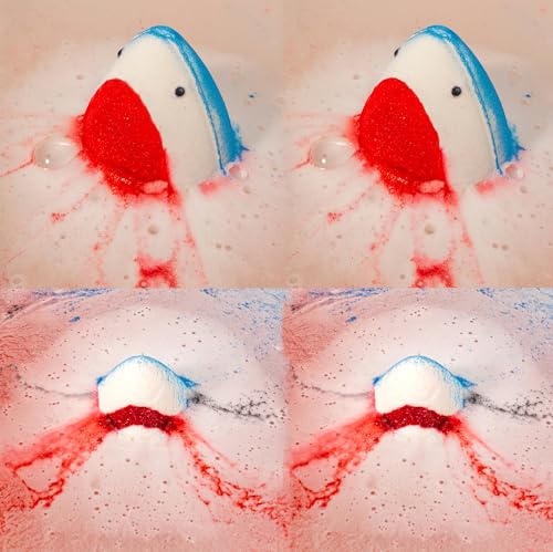 Blue Shark Bath Bombs for Kids with Surprise Inside - Organic Bubble Bath Gift Set