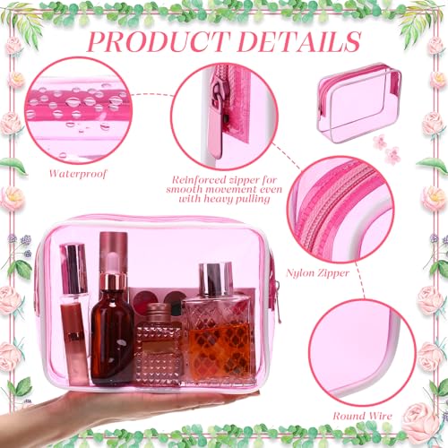 12 Pcs Clear Waterproof Makeup Bags PVC Cosmetic Organizer Travel Pouches