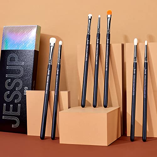 Jessup T334 Eyeshadow Brush Set 7pcs Fluffy Eye Makeup Brushes for Blending